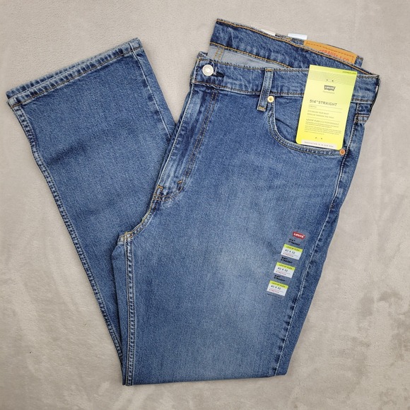 Levis 514 Jeans Men 40x32  Straight Stretch Flex Modern Below Waist 005141537 - Picture 1 of 8